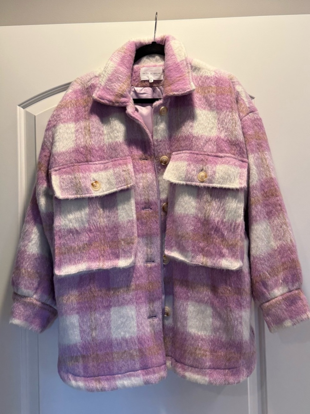 Free the Roses Lilac and White Plush Jacket